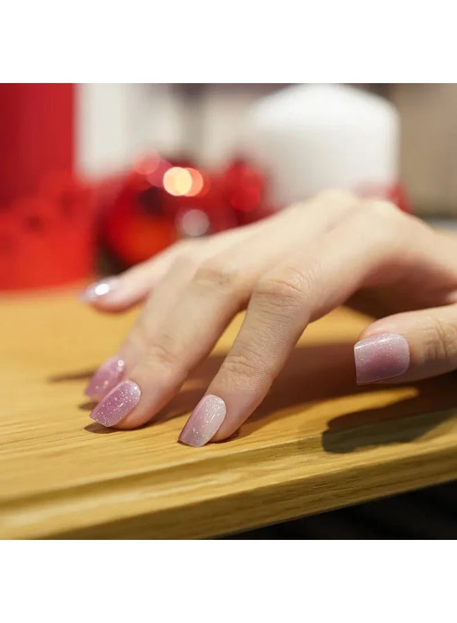 مجموعة كاملة من ملصقات جل الأظافر الممتازة مع معالجة بالأشعة فوق البنفسجية/LED | مجموعة عالية الجودة مع مبرد أظافر، ووسادات تنظيف، وأدوات خشبية، بجودة صالونات التجميل، سهلة الإزالة - Image 3